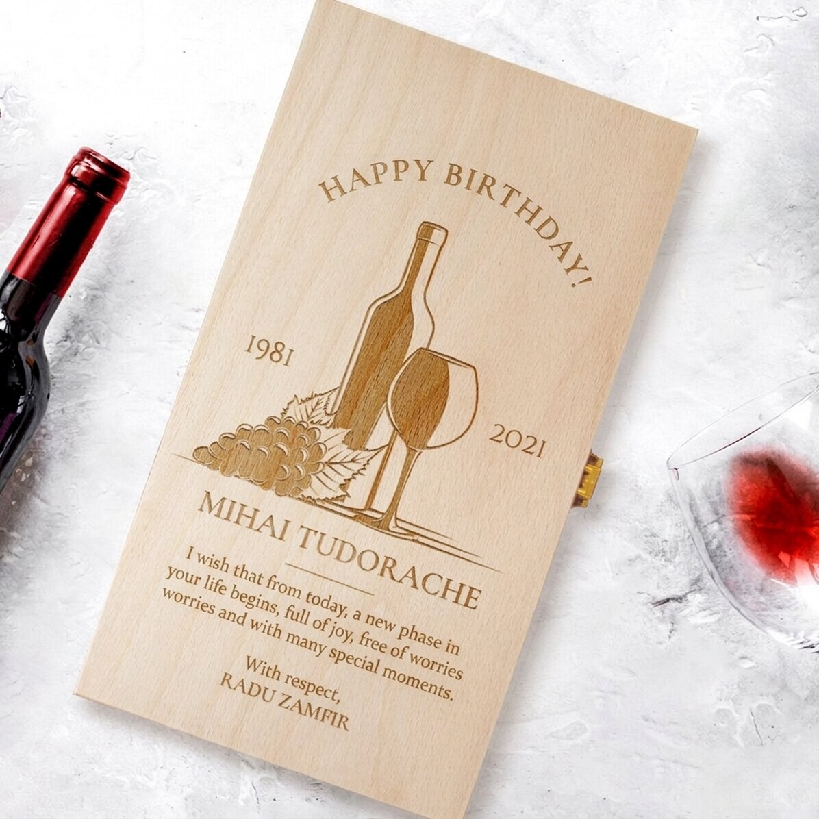 Personalizovaná krabička na víno pro dvě láhve – Special Birthday