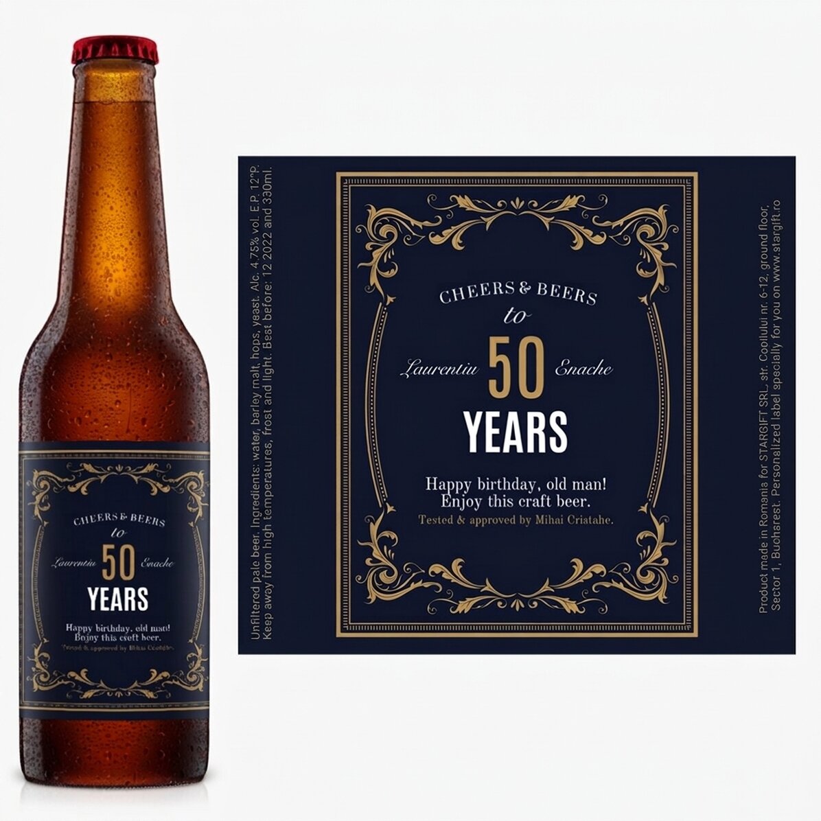 Pivo s vlastním textem – Vintage 50