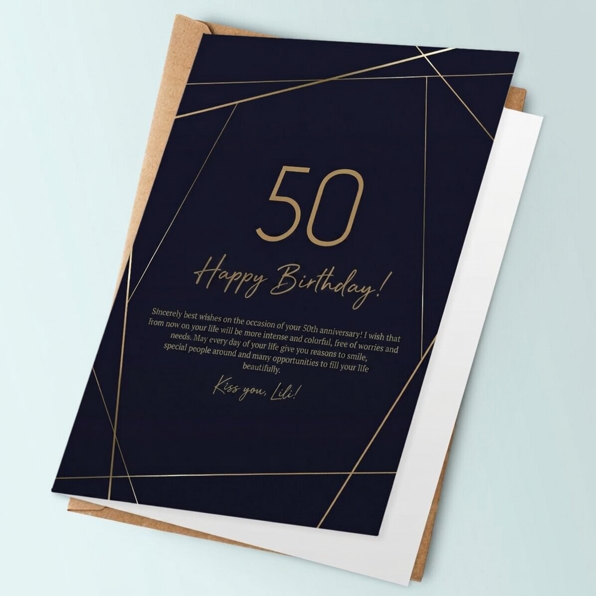 Personalizované přání s textem – Golden 50