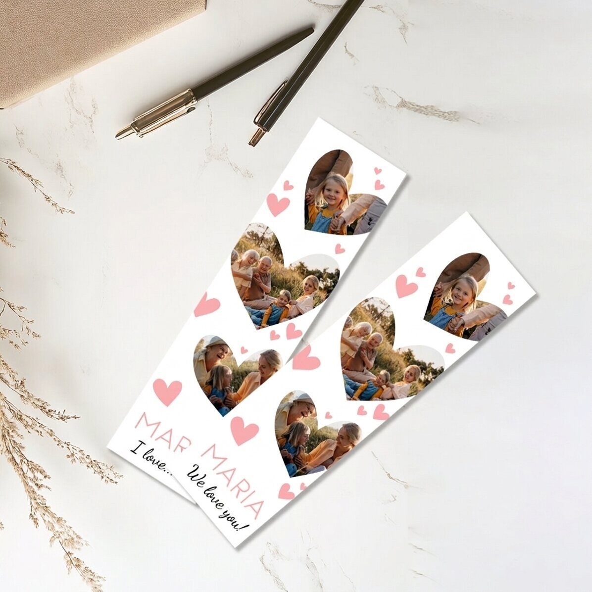 Personalizovaná záložka se 3 fotografiemi a textem – Lovely