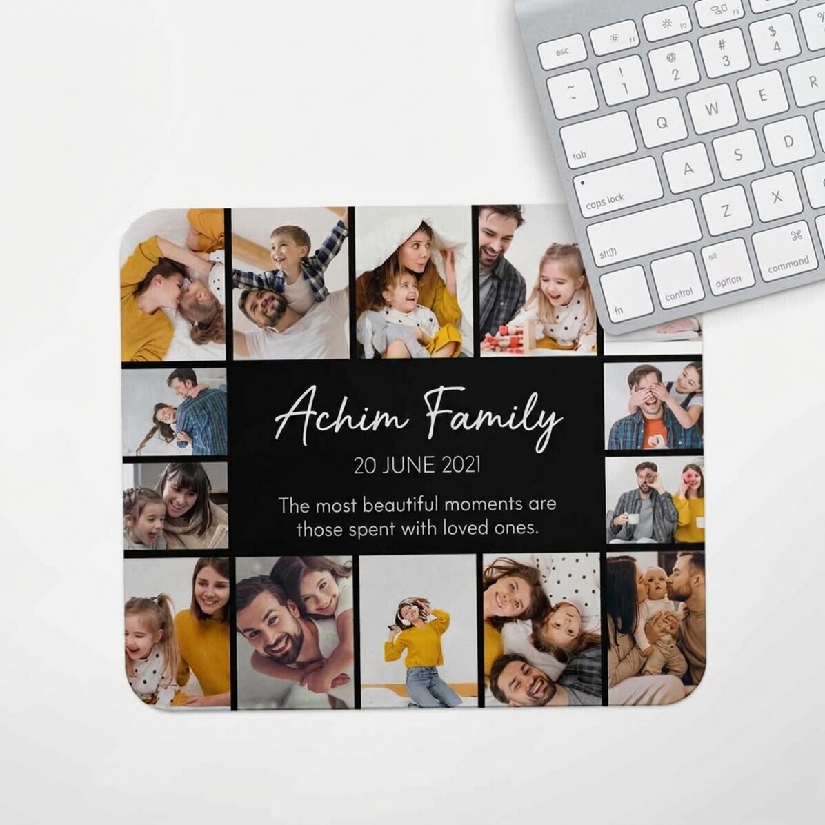Personalizovaná podložka pod myš s 14 fotografiemi a textem