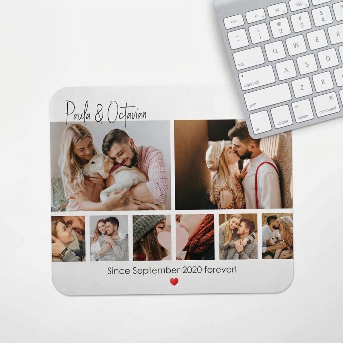 Personalizovaná podložka pod myš s 8 fotografiemi a textem – For you