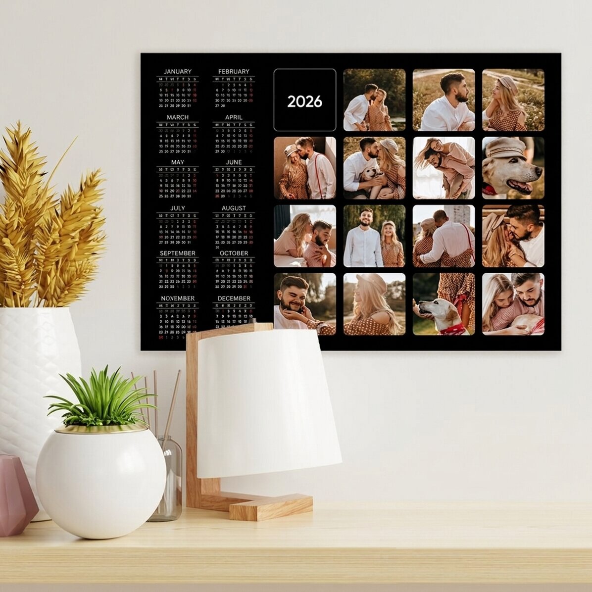 Personalizovaný kalendářový plakát s 15 fotografiemi
