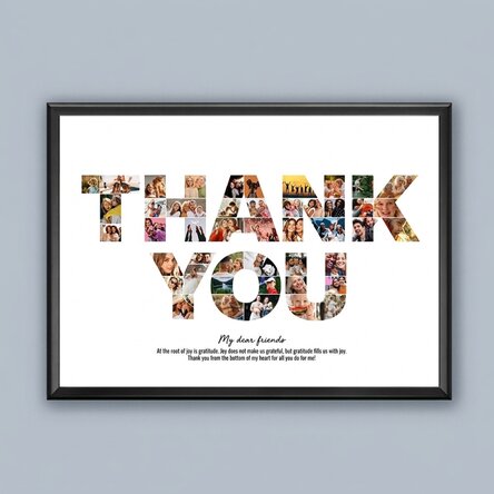 Personalizovaný obraz na šířku se 46 fotografiemi a textem – THANK YOU
