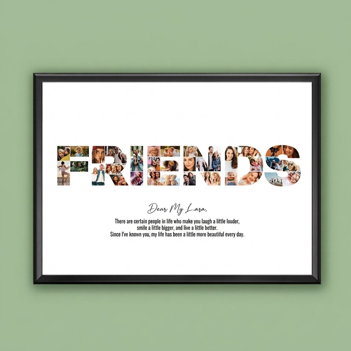 Personalizovaný obraz na šířku s 34 fotografiemi a textem – FRIENDS