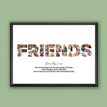 Personalizovaný obraz na šířku s 34 fotografiemi a textem – FRIENDS