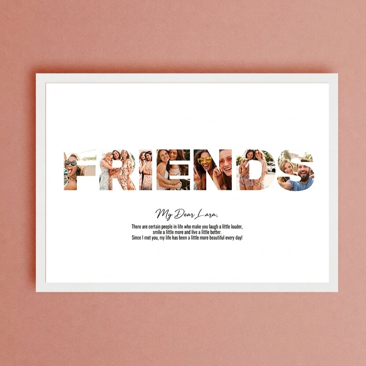 Personalizovaný obraz na šířku se 7 fotografiemi a textem – FRIENDS