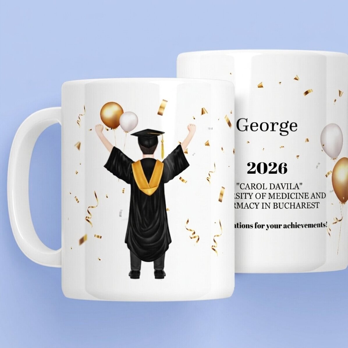 Personalizovaný hrnek s nápisem – „His graduation“