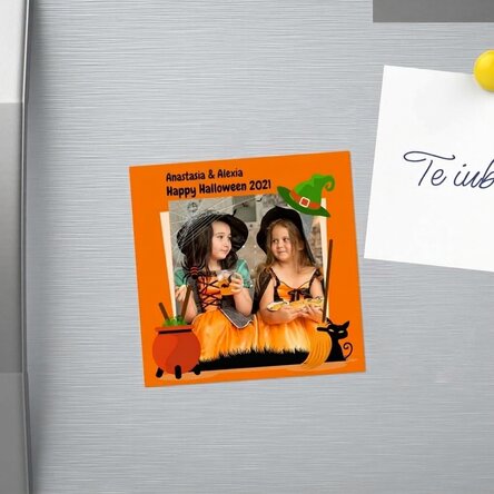 10x10 magnet personalised with a photo and text - Halloween