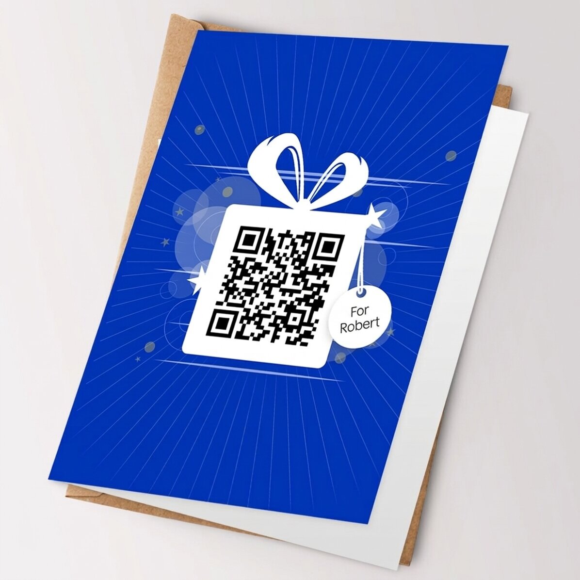 Personalizované přání s textem a QR kódem – Happy Birthday