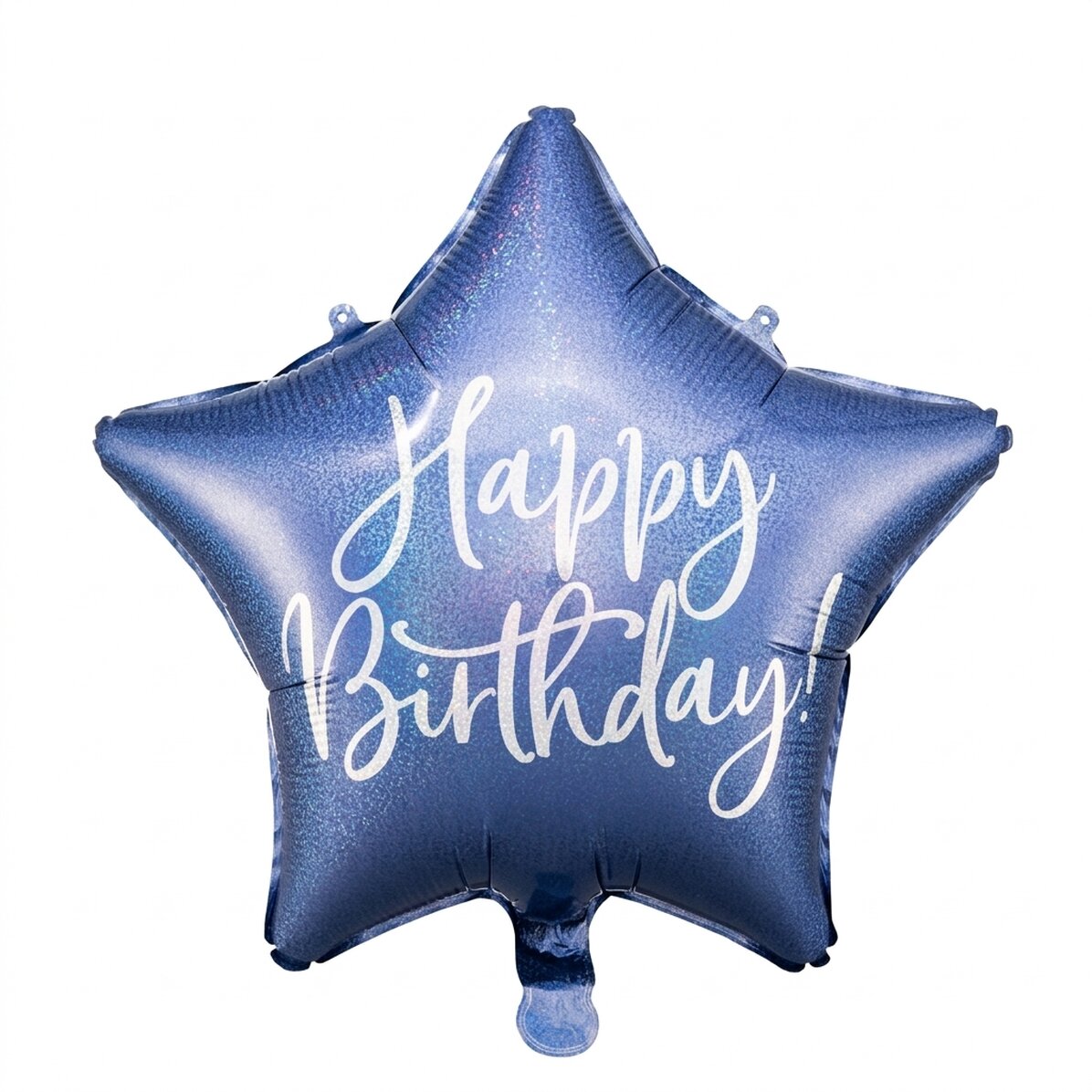 Balónek – modrá hvězda „Happy Birthday“