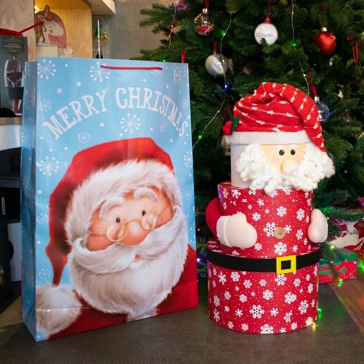 Dárkový sáček Jumbo – motiv Merry Christmas Santa