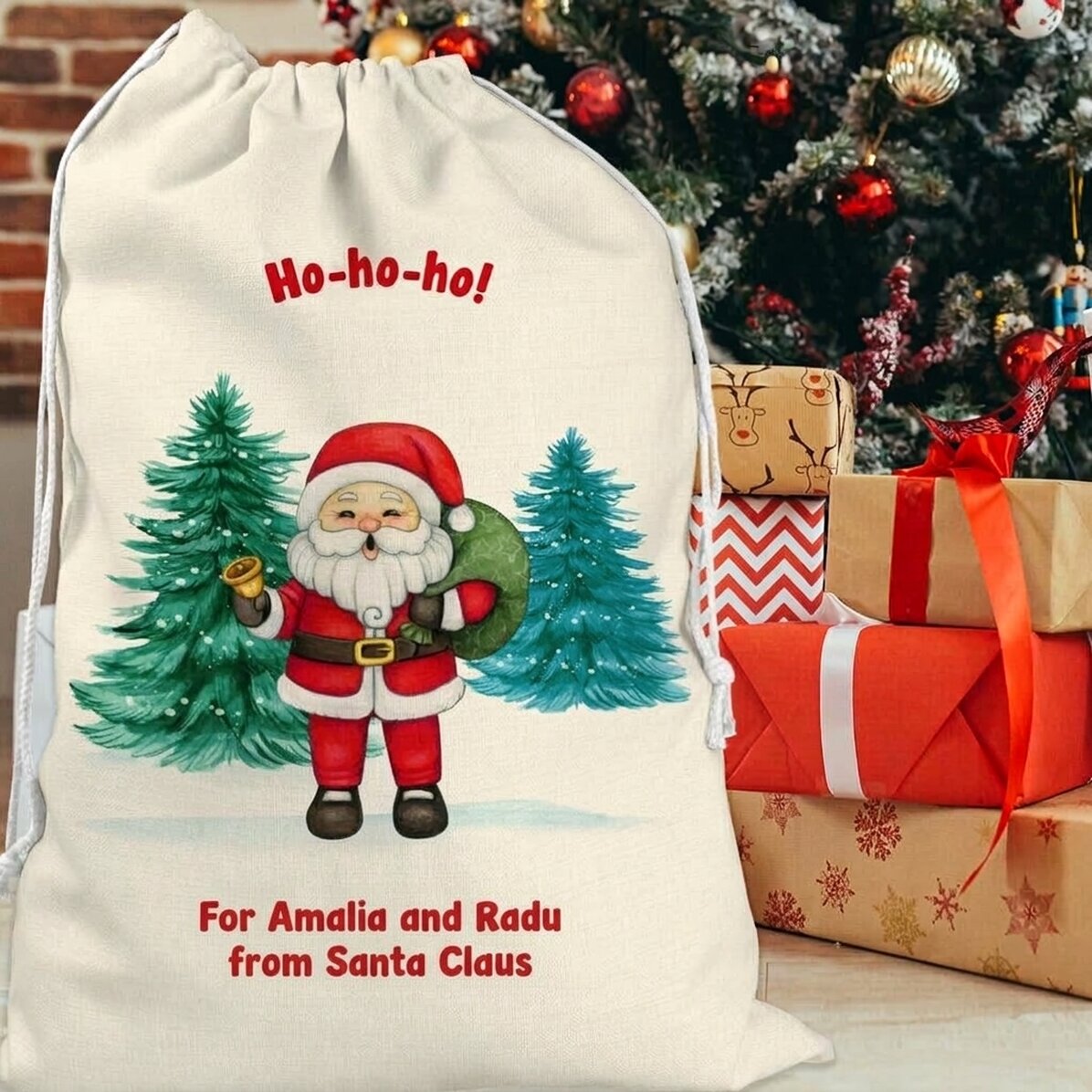 Dárková taška s vlastním textem – Od Santa Clause