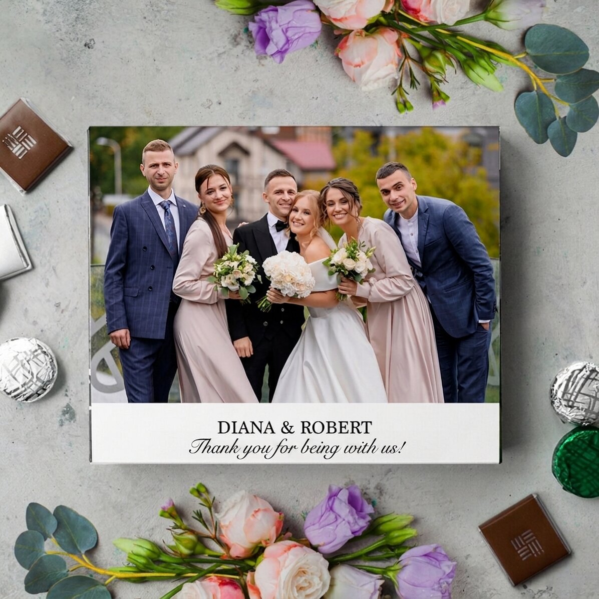 Krabička bonbónů s vlastní fotografií a textem