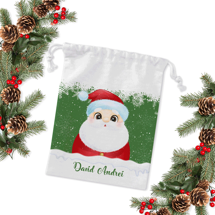 Malý dárkový sáček s osobním jménem – Merry Christmas