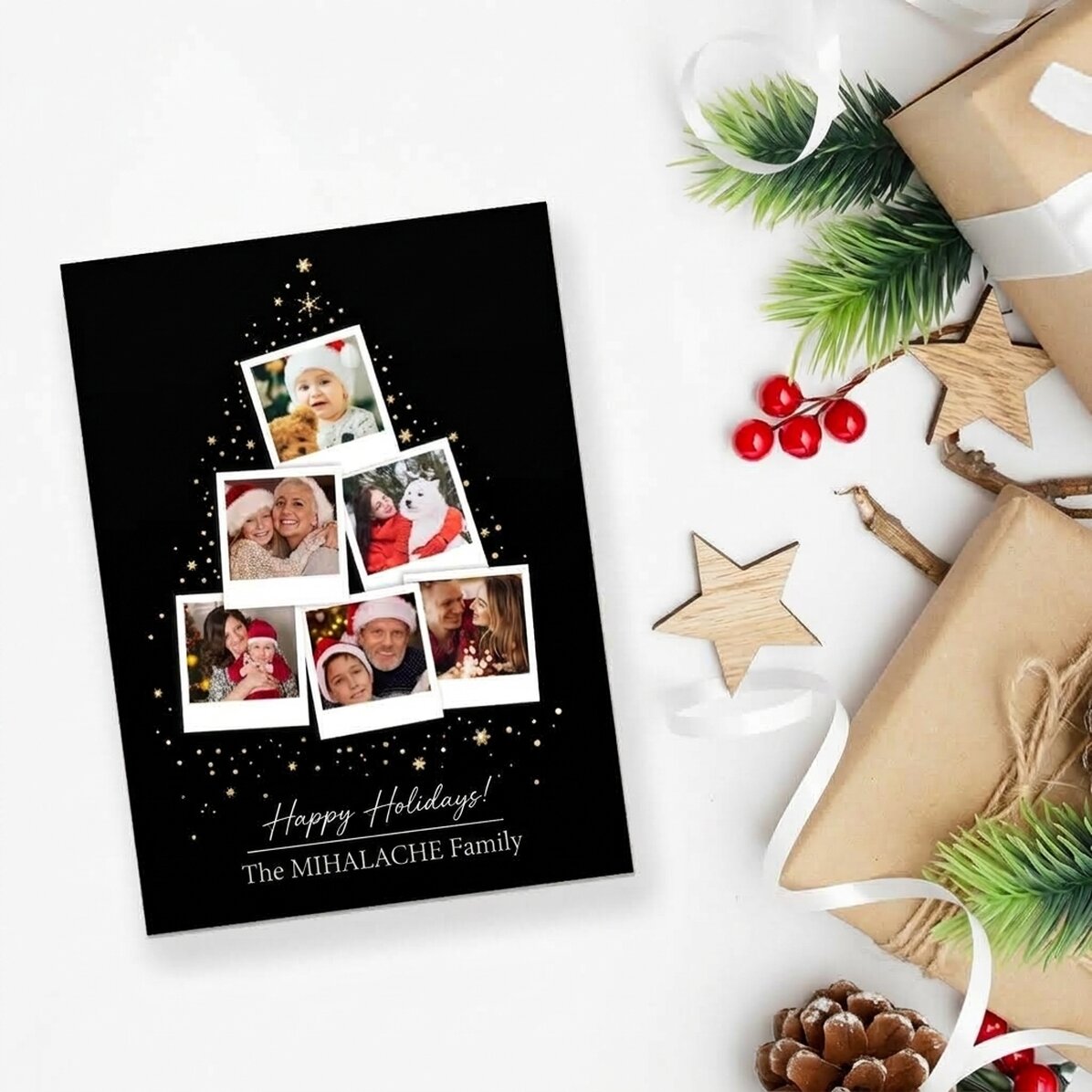 Magnet 13 × 18 cm s vlastními fotografiemi a textem – Vánoční stromek