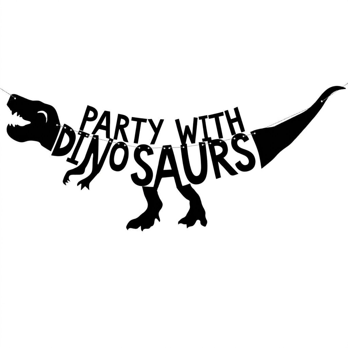 Banner „Dino party“ s dinosaury