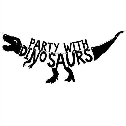 Banner „Dino party“ s dinosaury