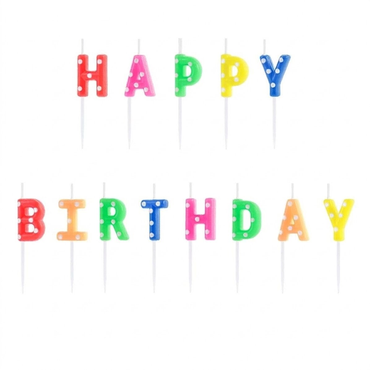 Svíčky na dort – sada „Happy Birthday“