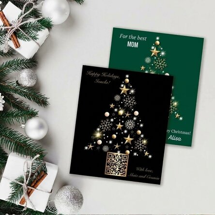 Magnet 10 × 12 cm s vlastním potiskem, QR kódem a vánočním vzkazem