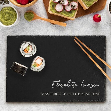 Břidlicová deska s vlastním gravírovaným textem – Masterchef