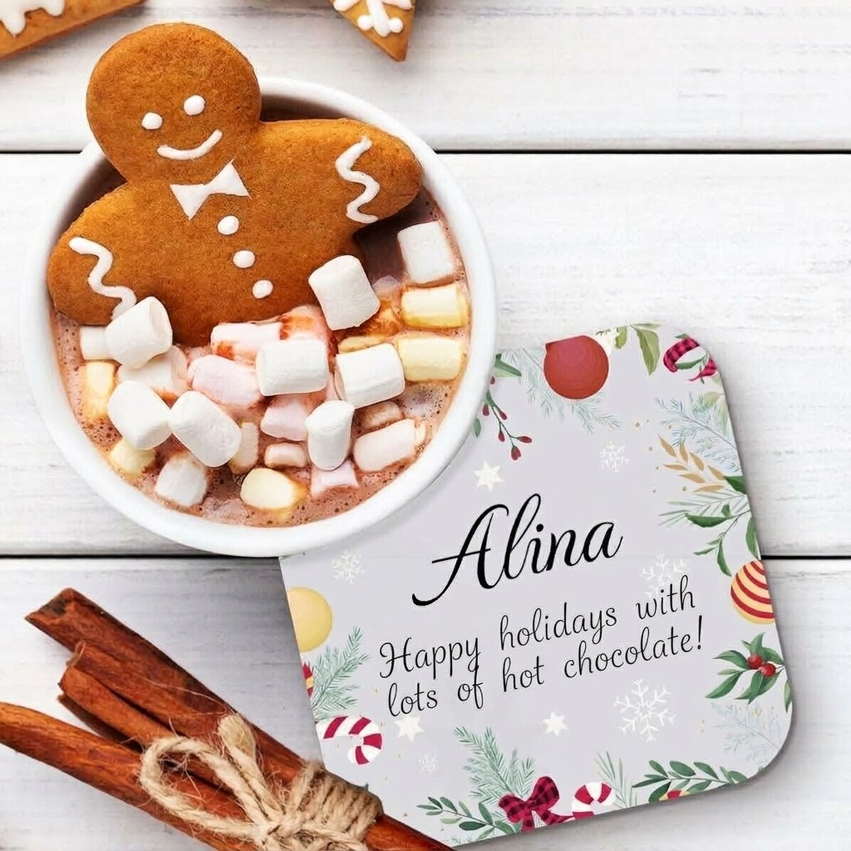 Osobně přizpůsobený podtácek s nápisem – Christmas