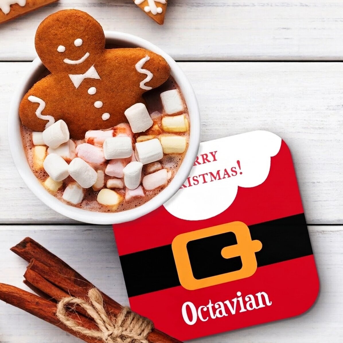 Osobně přizpůsobený podtácek s nápisem – Ho, ho, ho