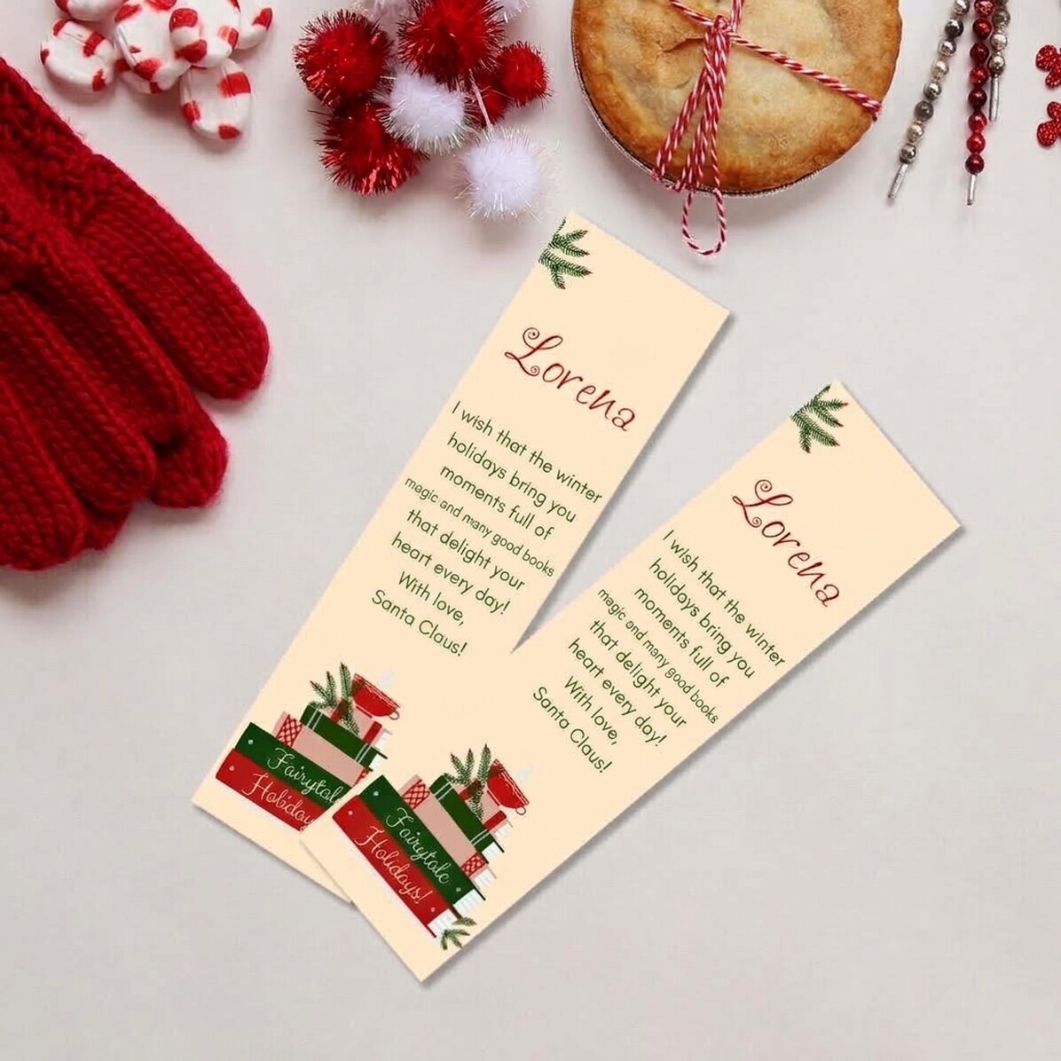 Personalizovaná záložka s textem – Christmas