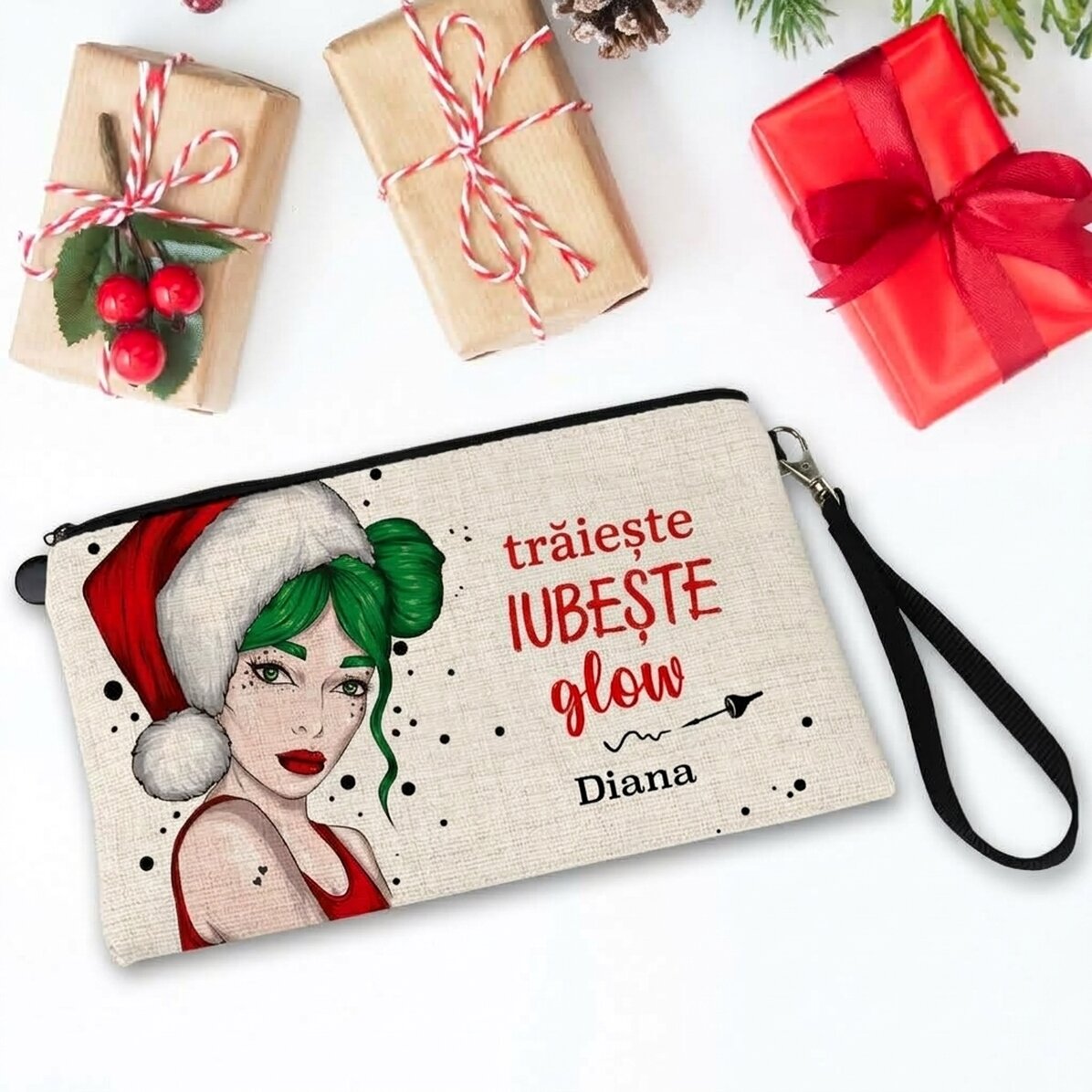Personalizovaná kosmetická sada s nápisem „Live Love Glow“