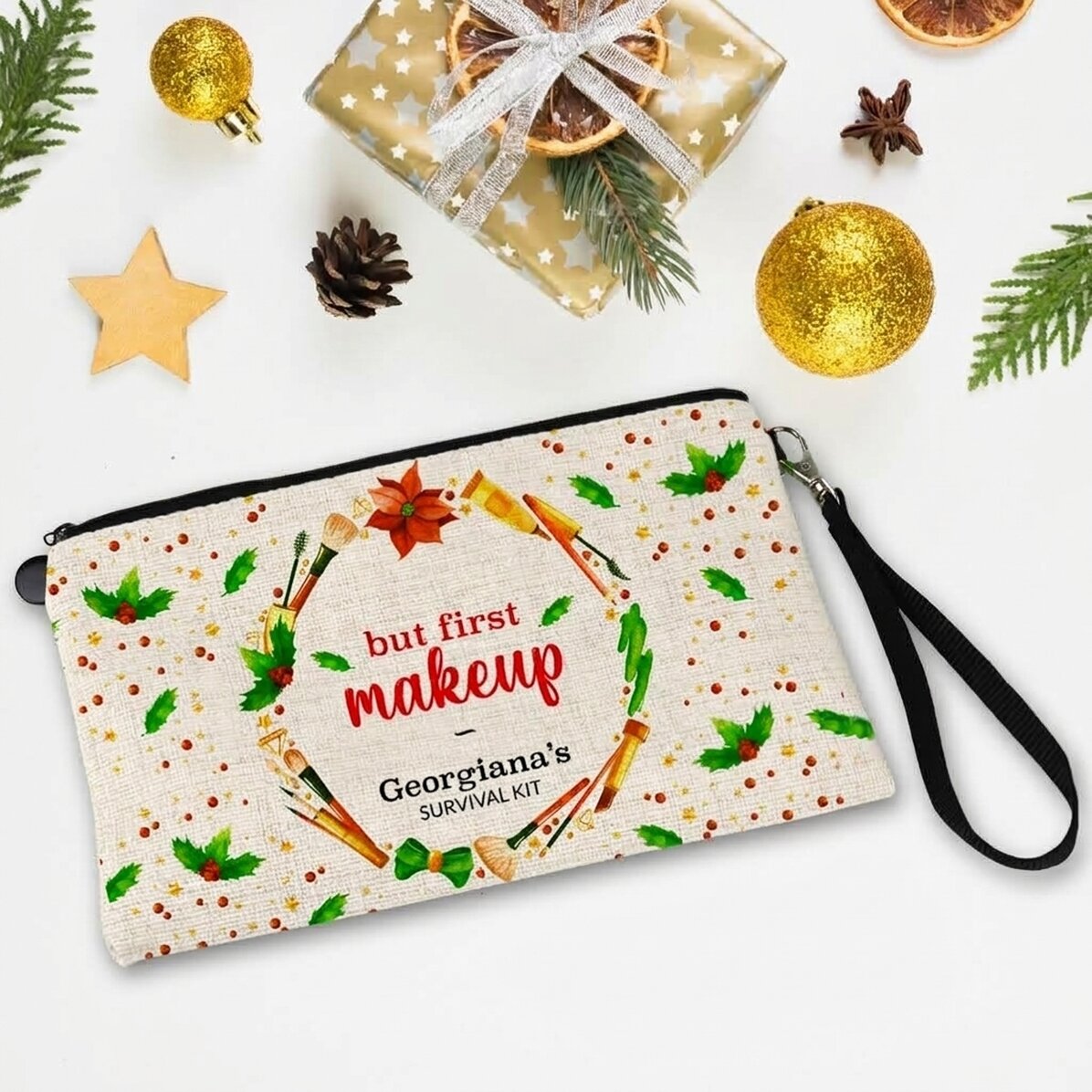 Personalizovaná kosmetická taštička s nápisem „Survival Kit“