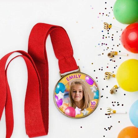 Personalizovaná medaile s fotografií a textem – Happy Birthday