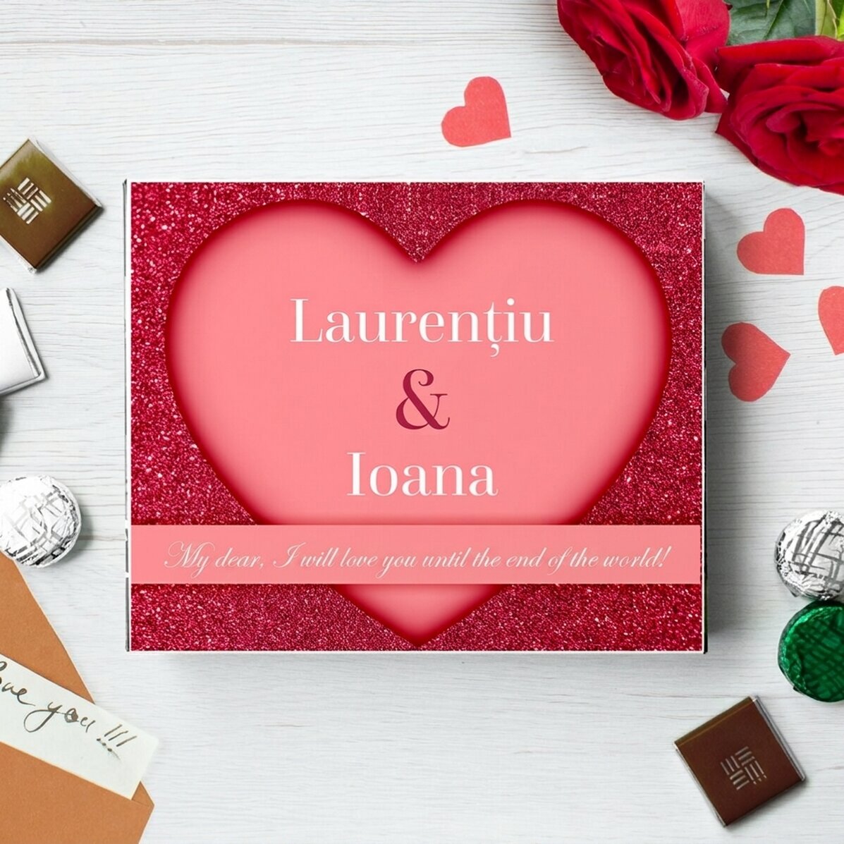 Krabička bonbónů s osobním nápisem pro páry – Sweet love