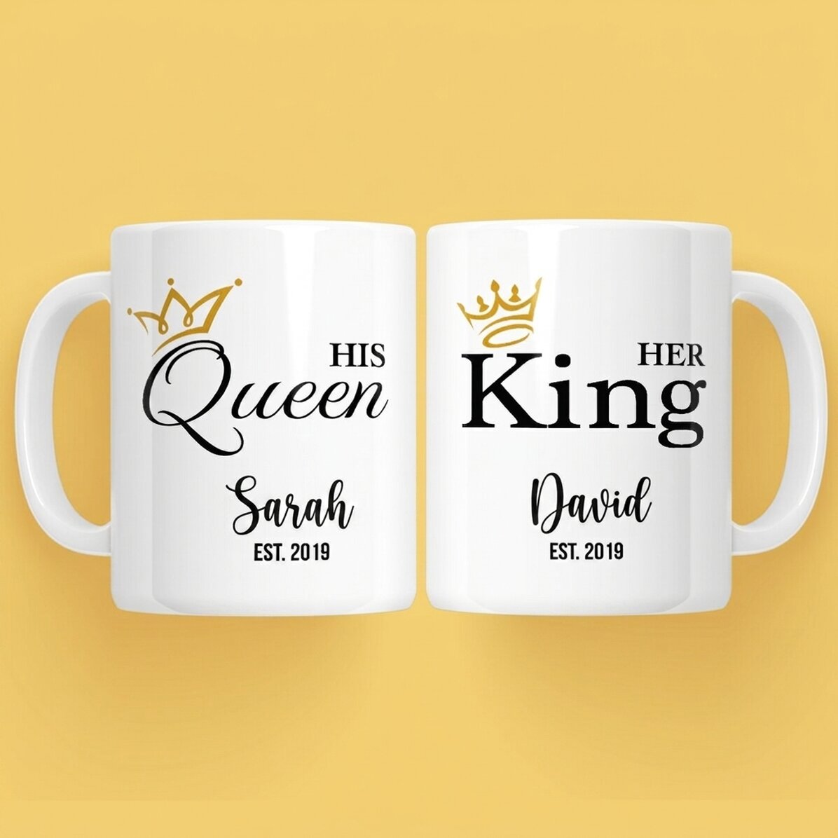 Hrnky pro páry s nápisem – King & Queen