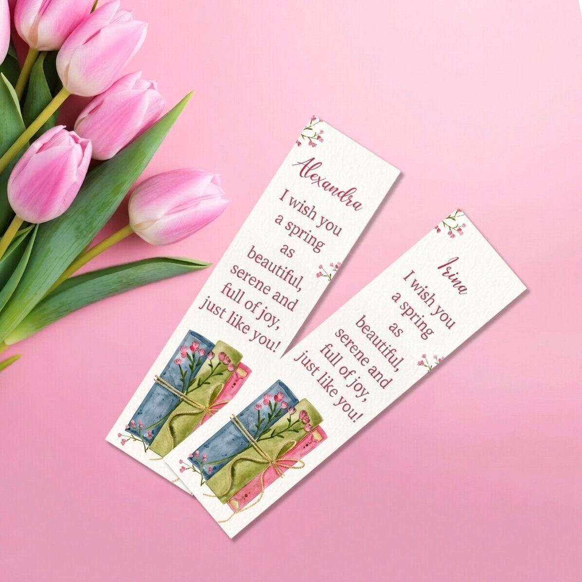 Personalizovaná záložka s vzkazem – Spring
