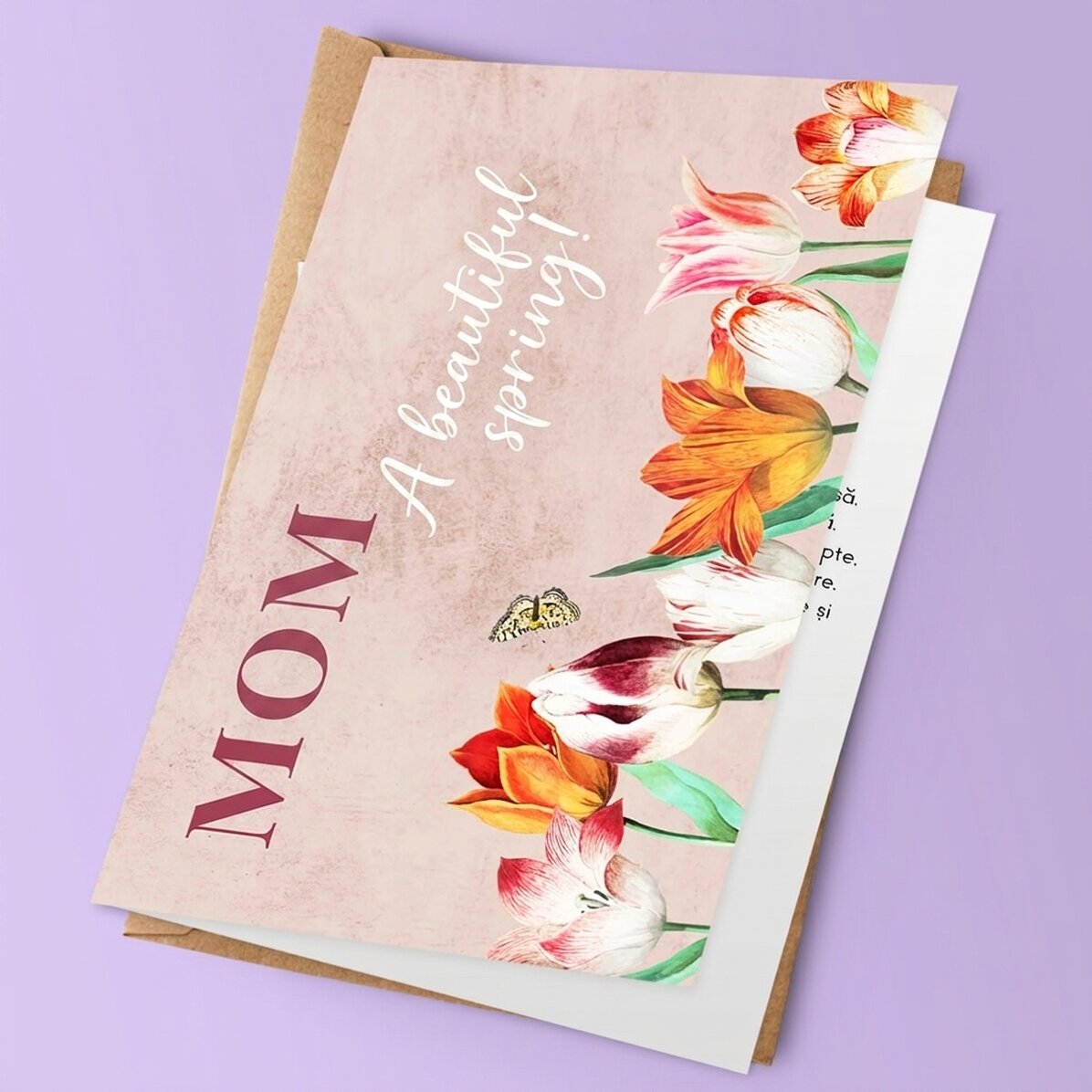 Personalizované přání s textem – Tulips