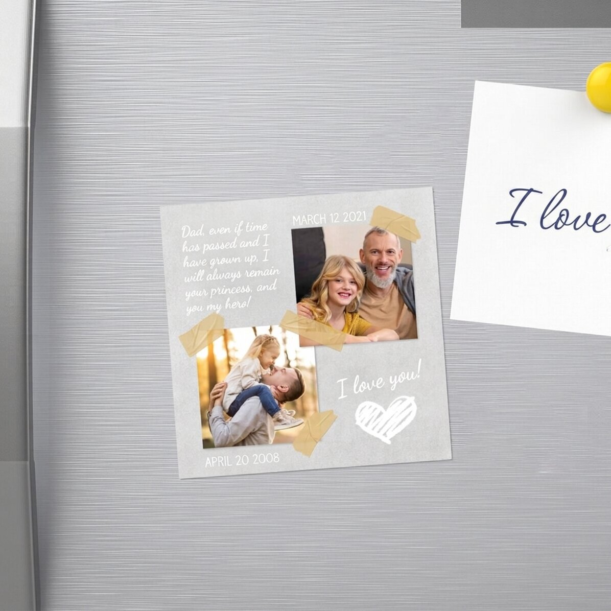Magnet 10x10 s 2 fotografiemi a textem – Time