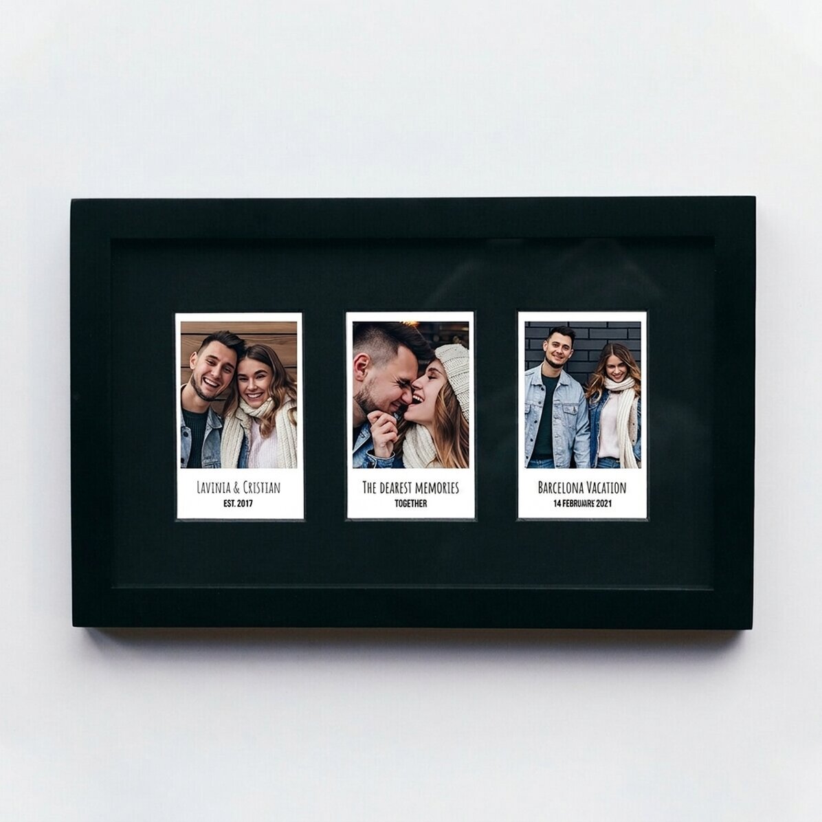 Personalizovaný obraz se 3 fotografiemi ve stylu Polaroidu a textem