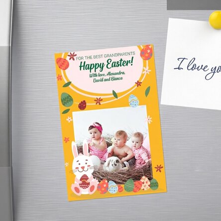 Magnet 10 × 15 cm s vlastním textem a fotografií – Veselé Velikonoce