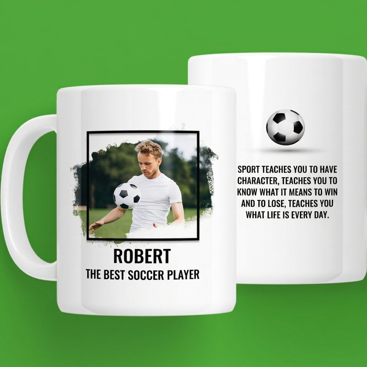 Personalizovaný hrnek s fotografií a textem – FOTBAL