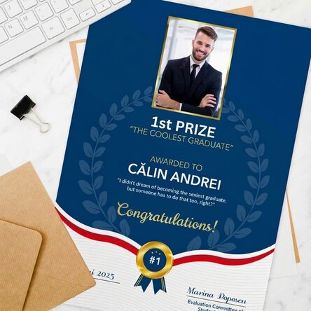 Personalised diploma with photo and text - Best graduate