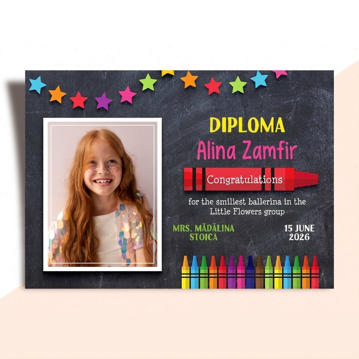 Osobní diplom s textem a fotografií pro nejmenší