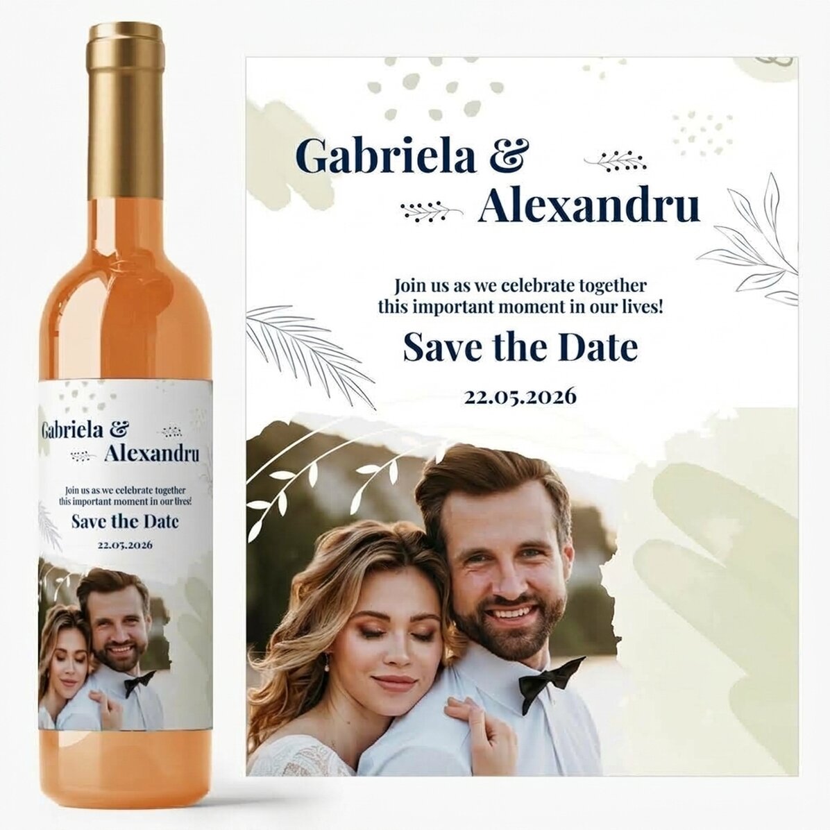 Personalizované víno s textem a fotografií – Save the date