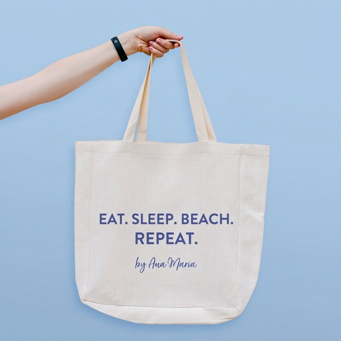 Plážová taška s vlastním textem – Beach. Repeat