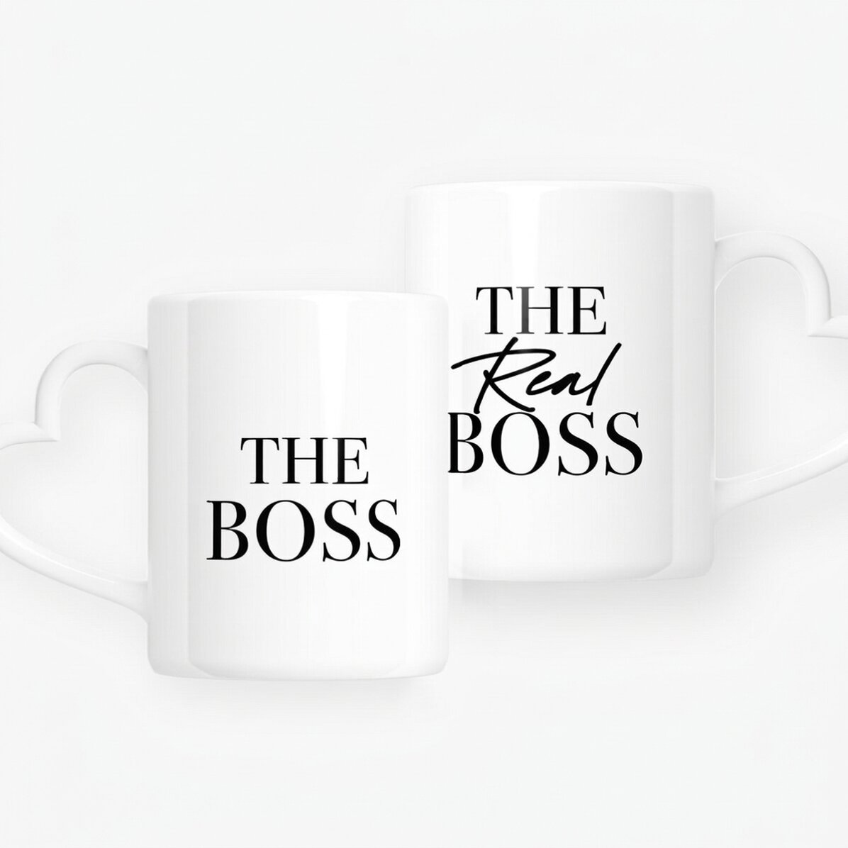 Personalizované hrnky pro páry s nápisem – The Boss & The Real Boss