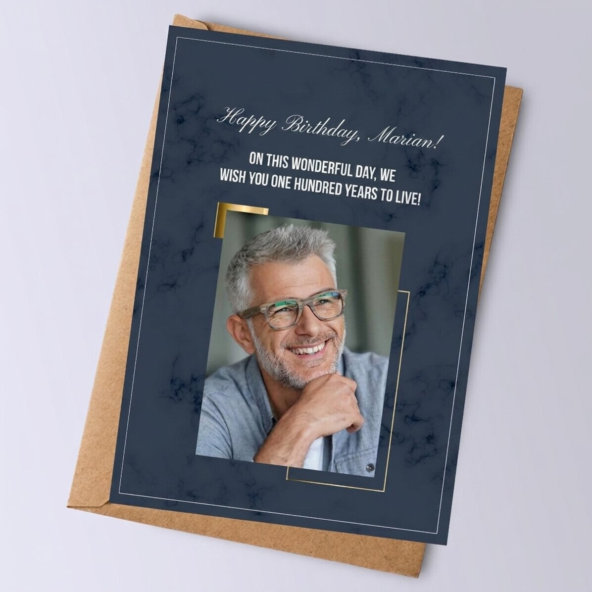 Personalizovaná karta s fotografií a vzkazem pro něj