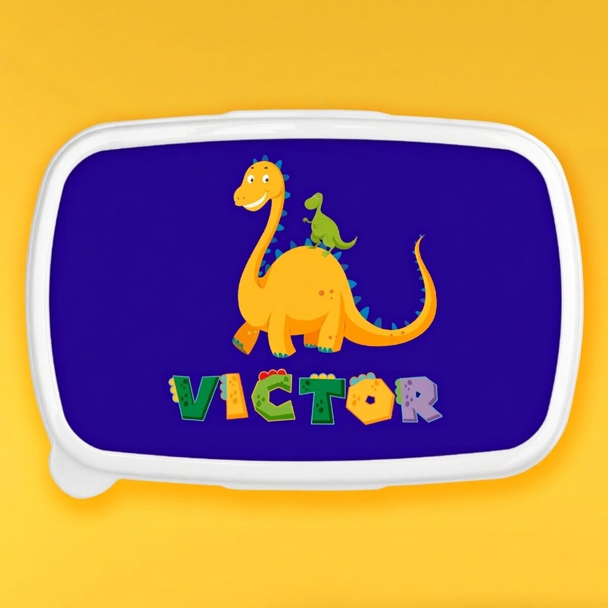 Krabička na oběd, krabička s vlastním jménem – Dino