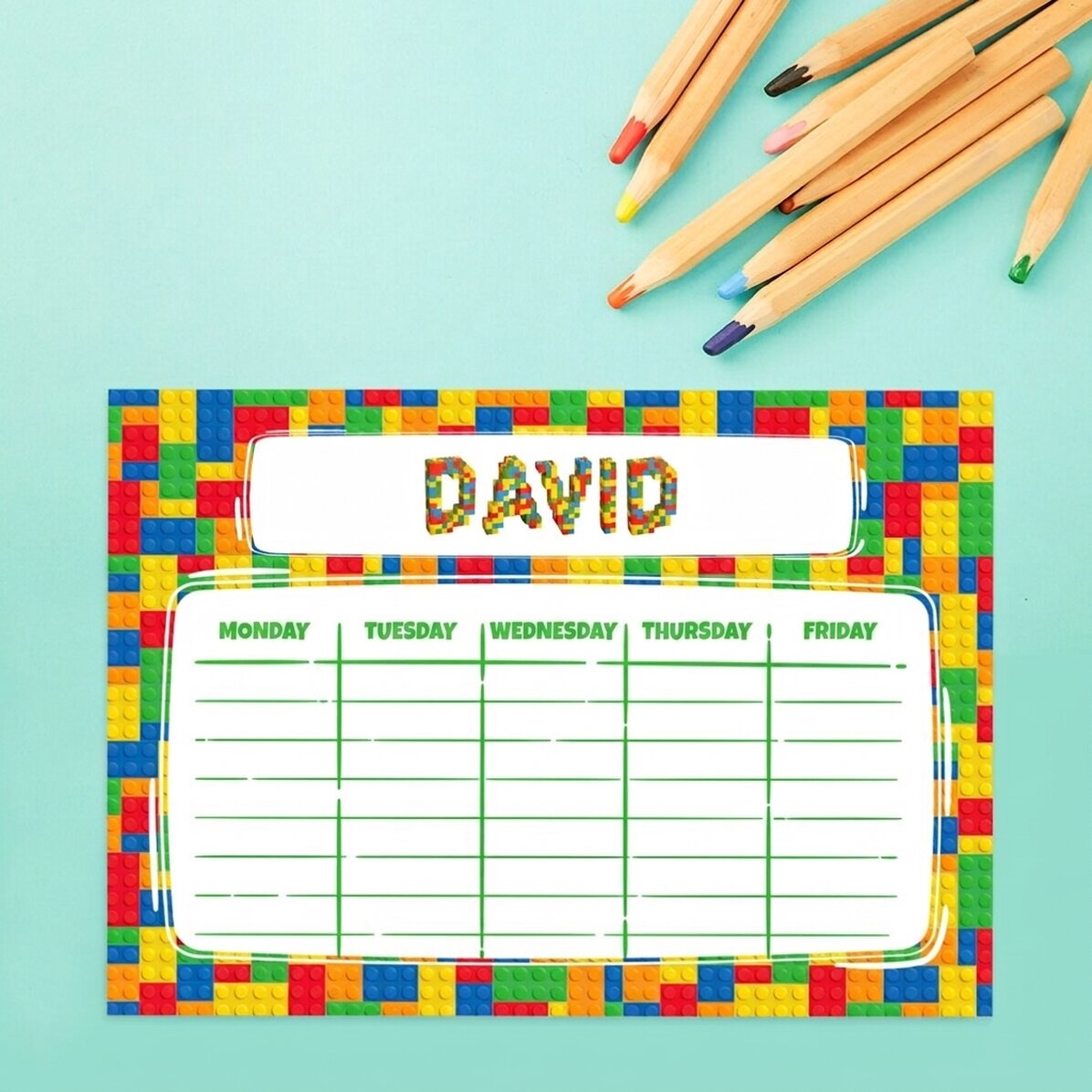 Individuální rozvrh s textem – Lego