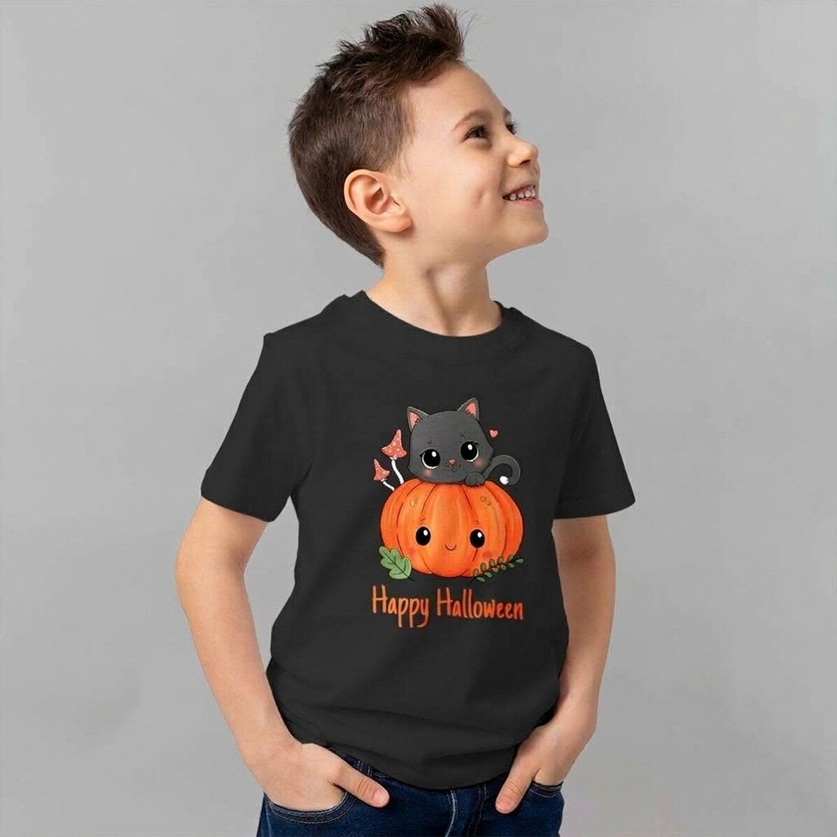 Dětské bavlněné tričko s vlastním nápisem – Halloween