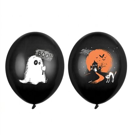 Set of 6 Halloween balloons - Haunted House