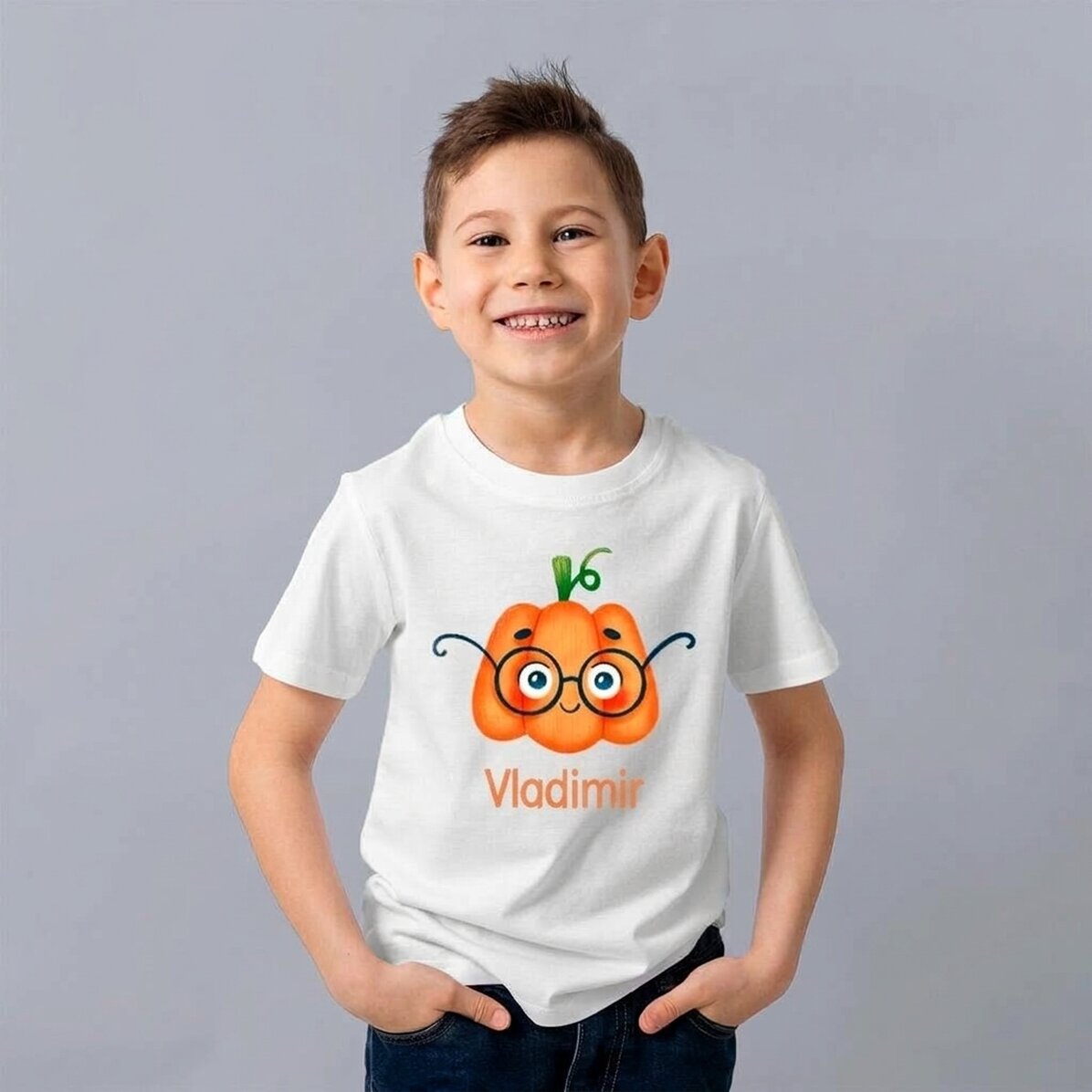 Dětské bavlněné tričko s vlastním textem – Cute Pumpkin